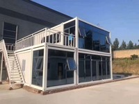 DYCE2 Vente Directe Maison Conteneur Modulaire à Double Toit Préassemblée, Luxe Moderne, Fenêtres en Aluminium Respirantes, Extérieur