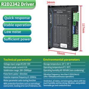 Runcin nuovo motore 2 fasi <span class=keywords><strong>Nema</strong></span> <span class=keywords><strong>23</strong></span> <span class=keywords><strong>Stepper</strong></span> 56mm 1Nm 142Oz.in 4.2A ibrido digitale <span class=keywords><strong>Stepper</strong></span> Driver Kit di tensione CC per macchine Cnc - Product Image 4