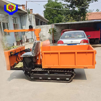 Mini-dumper chenillé tout-terrain de 1,5 tonne avec benne basculante hydraulique et chenilles en caoutchouc