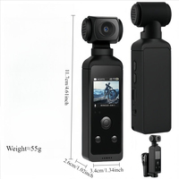 Caméra sportive 4K améliorée, stabilisateur de poche, caméra de vlog portable, anti-secousse, étanche, pour le cyclisme en extérieur