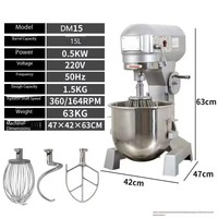 Mélangeur planétaire commercial 10L pour boulangerie, pétrin à pâte pour crème fouettée, gâteaux, pâtisseries et préparation de farce à viande