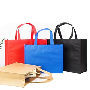 Tùy chỉnh mang nhãn hiệu tái chế không dệt vải siêu âm đen không dệt tàu sân bay hàng tạp hóa xử lý túi cho Túi mua sắm sinh thái - Product Image 1