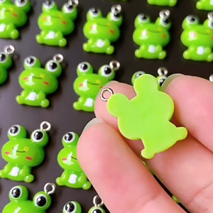 จี้เรซิ่นรูปกบการ์ตูนน่ารักสำหรับทำเครื่องประดับ DIY ต่างหู สร้อยคอ สร้อยข้อมือ พวงกุญแจทำมือ อุปกรณ์เสริม - Product Image 6