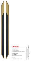 Poignées de porte en laiton et cuir doré brossé, poignées de porte bleu marine de luxe, grandes poignées de porte principales de luxe pour hôtel, villa, poignées de porte haut de gamme