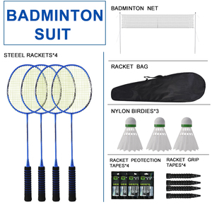 Vente directe d'usine de haute qualité 4 raquettes et 3 filets de <span class=keywords><strong>Badminton</strong></span> à configuration facile - Product Image 5