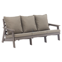 Fauteuil de jardin de luxe étanche avec coussin en plastique et bois, fauteuil de salon à Double siège