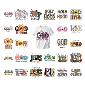 Plus de 100 transferts DTF thermocollants « Dieu est mon <span class=keywords><strong>refuge</strong></span> », autocollants d'impression DTF « Coquette Christian Bows », prêts à être pressés pour la création de designs de t-shirts - Product Image 3
