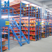 Système de plateformes de rayonnage en acier haute densité pour mezzanines, greniers et entrepôts, avec rayonnages à palettes robustes et réglables