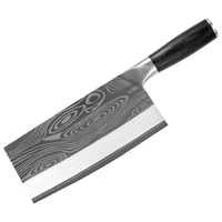Couteau de cuisine professionnel en acier carbone de Damas, motif chinois, manche en bois Pakka, pour viande et légumes, très tranchant