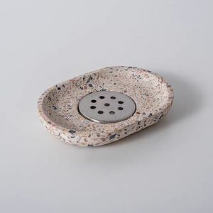 Set di articoli da bagno per Hotel di lusso leggero <span class=keywords><strong>l</strong></span> Dispenser per sapone in Terrazzo portaspazzolino portasapone Set di accessori per il bagno - Product Image 4