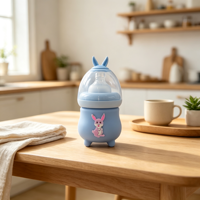 Biberon en verre exclusif pour nouveau-né 80 ml avec couvercle isolant en silicone sûr, alimentation saine pour bébé de 0 à 12 mois, échantillon gratuit