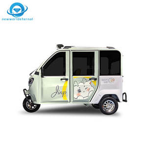 รถสามล้อไฟฟ้ารถขนส่งแบบมีฝาปิดสีเขียวคาราวานไฟฟ้าแบตเตอรี่ไฟฟ้า - Product Image 3