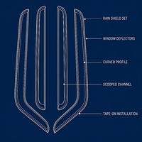 Déflecteur de vent pour fenêtre latérale, protection contre la pluie pour Jeep Wrangler JK JL JT, ensemble de 4 pièces en plastique, directement de l'usine