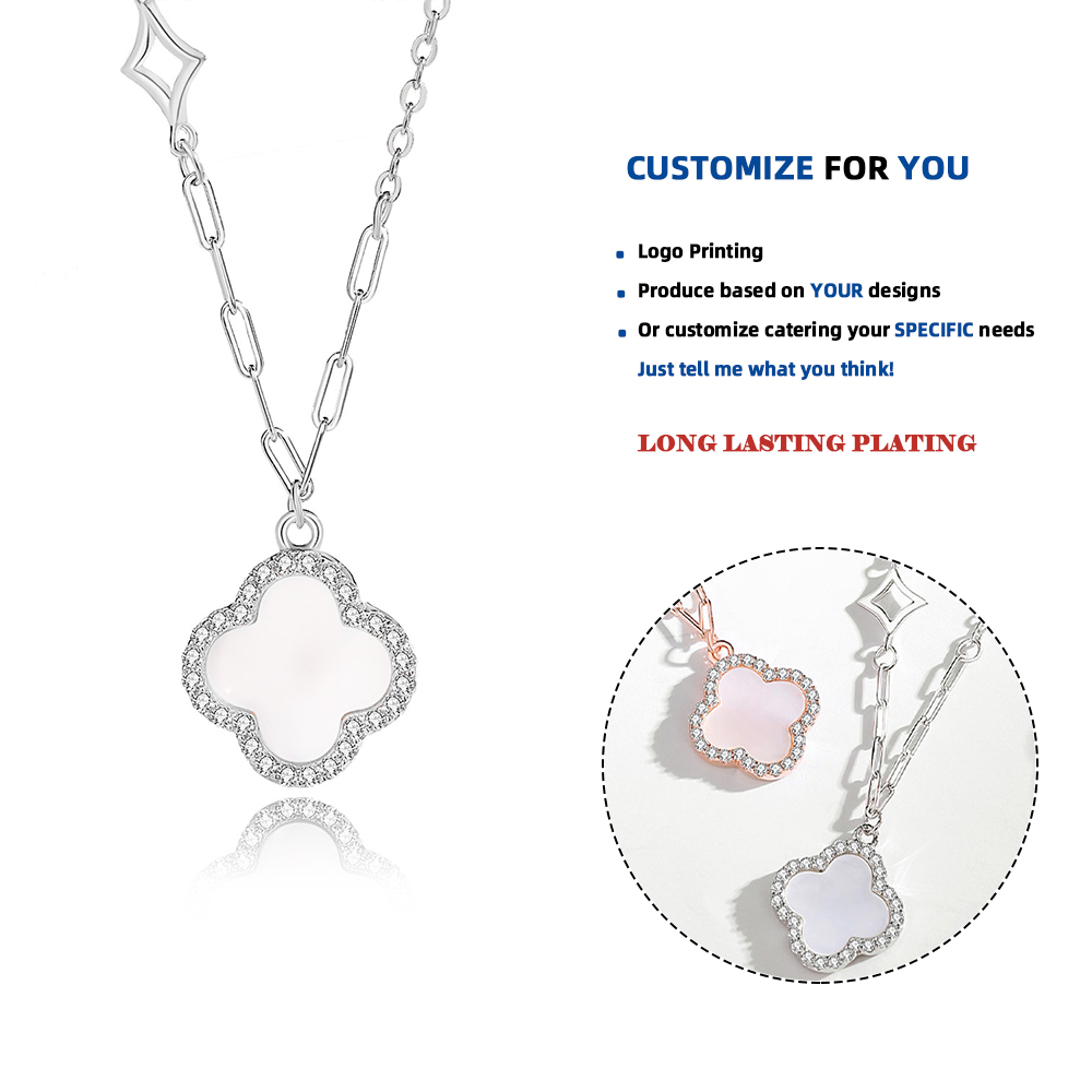 FDXZ-116 Korean Elegant 925 Sterling Silver CZ Shell Pendant