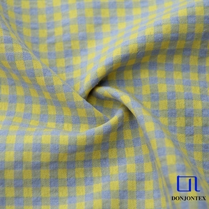 TC Fabrics Doble Color Plaids Tejido 48% Poliéster 52% Algodón Tela a cuadros para camisetas - Product Image 1