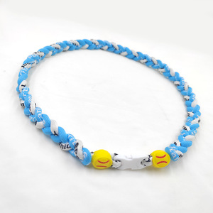 Collar de poliéster trenzado <span class=keywords><strong>triple</strong></span> con colgante de energía para béisbol/softbol, estilo dopamina, superventas transfronterizo - Product Image 4