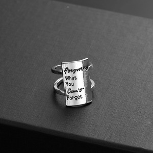 Anillo con letras rectangulares de gran venta con apertura abierta, un diseño de anillo punk de hip-hop único y de moda para <span class=keywords><strong>mujeres</strong></span> en <span class=keywords><strong>Instagram</strong></span> - Product Image 5