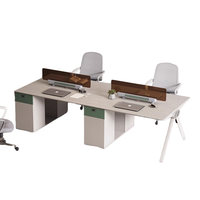 Bureau informatique moderne et écologique pour 2 à 4 personnes, bureau de personnel durable avec serrure à combinaison numérique pour espace de bureau commercial