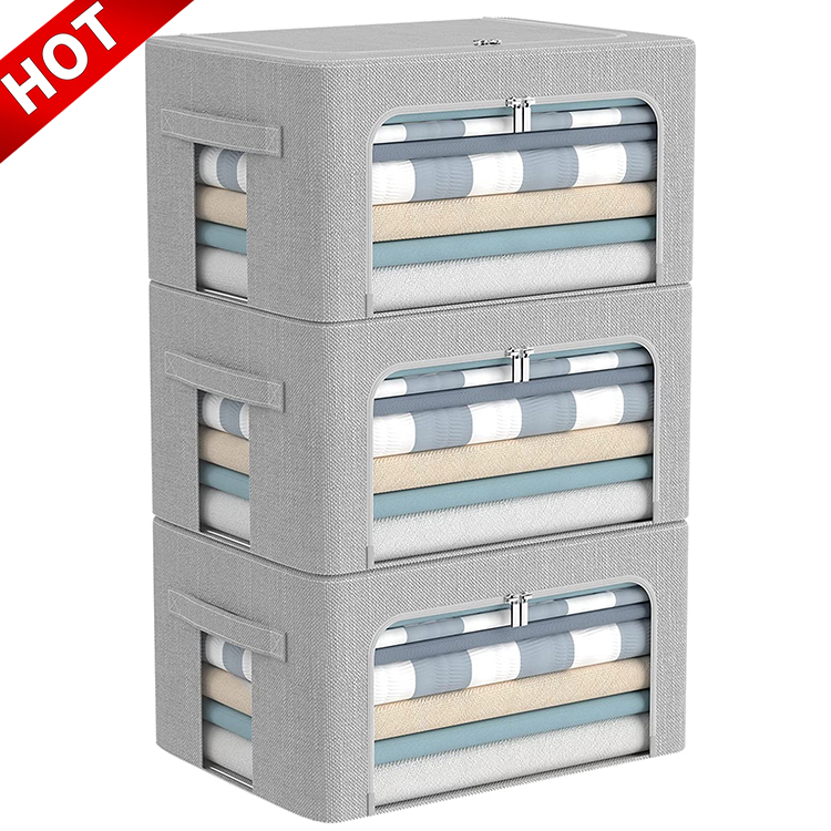 Экологически чистые Складные тканевые коробки для хранения одежды, игрушек, органайзер с большим индивидуальным логотипом фабрики из хлопка и льна