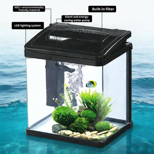 <span class=keywords><strong>Acquario</strong></span> in Vetro Personalizzabile con Luce LED Integrata e Filtro, Mini <span class=keywords><strong>Acquario</strong></span> da Scrivania per Decorazione Casa e Ufficio - Product Image 3