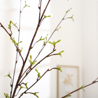 Branche de saule artificielle de 100 cm avec bourgeons de neige, branche réaliste verte printanière, fausse branche sèche pour la décoration de mariage, de fêtes et de table à la maison