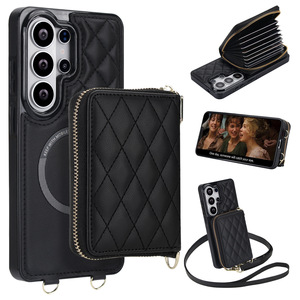 Étui de téléphone en cuir à fermeture éclair 2 en 1 avec fentes pour cartes, portefeuille, housse pour <span class=keywords><strong>Samsung</strong></span> S26 Ultra A17 Note20, <span class=keywords><strong>pochette</strong></span> de téléphone détachable - Product Image 1