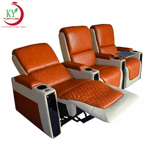 Geeksofa Theater Recliner Seat Furniture Home Cinema Modern Commercial Furniture Synthetic Leather with Cup Holder and USB
