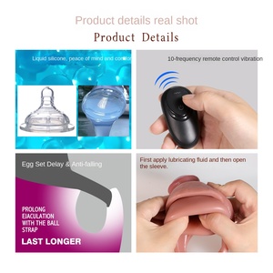 Ống lồng dương vật silicon bán chạy, làm dày, tăng kích thước, giúp nam giới kéo dài thời gian, điều khiển từ xa, rung, dành cho cặp đôi, giúp đạt cực khoái. - Product Image 3