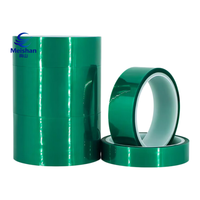 Ruban isolant haute température Meishan Green PET, acrylique, sans résidu, résistant aux acides et aux alcalis, pour scellage de sacs et composants électroniques