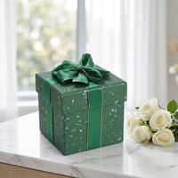 Boîtes pliantes personnalisées, boîte cadeau de luxe pour la mode, boîte carrée avec ruban, avec couvercles supérieur et inférieur, belle boîte d'emballage