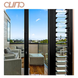 نوافذ وأبواب زجاجية شفافة مقواة مخصصة وفقًا للمعيار الأسترالي AS2047 من OUNA، تصميم شبكي من الألومنيوم - Product Image 1