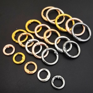 Llavero de metal con anilla de resorte redonda, de aleación de zinc, en colores oro, oro rosa, plata, bronce, negro, para colgar en fundas de teléfono o bolsos, práctico. - Product Image 3