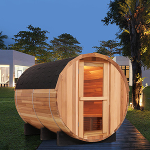 Sala de sauna de barril de vapor húmedo de madera de cedro rojo cicuta al aire libre - Product Image 2