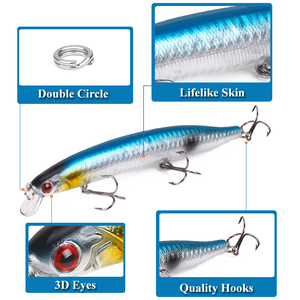 Señuelos de Pesca de 19.1g/13.5cm, Señuelos de Pesca de Hundimiento Rápido, Minnow de Largo Alcance - Product Image 4