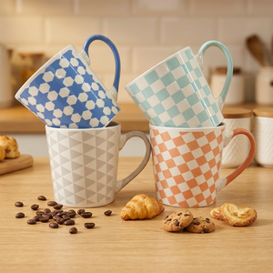 Ensemble de tasses en céramique classiques écologiques - Cadeau d'affaires, tasses à café, résistantes au lave-vaisselle et au micro-ondes, couleurs personnalisables, sublimes - Product Image 2