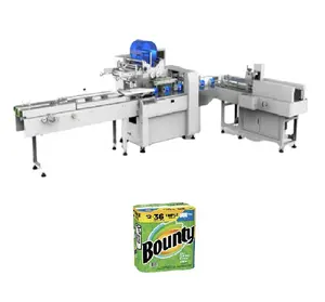 High speed automatic double kitchen roll packing machine multiple toilet paper roll wrapping machine