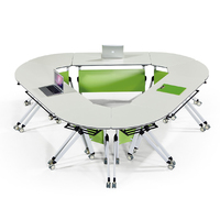Table de formation mobile pliable avec roulettes, bureau de réunion escamotable avec panneau de modestie pour salle de classe, bureau et salle de conférence