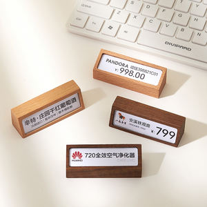 Expositor de <span class=keywords><strong>Madera</strong></span> de <span class=keywords><strong>Pino</strong></span> Pulida para Etiquetas de Precio, Soporte de Exhibición de Mesa, Mini Escritorio, Etiquetas de Vino, Joyería, Tarjetas, Letreros - Product Image 1