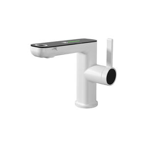 Robinet intelligent moderne et simple en cuivre massif avec affichage numérique, mélangeur chaud/froid à écoulement ascendant, finition nickel brossé - Product Image 6