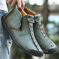 Bottes Martin montantes pour hommes, chaussures décontractées d'extérieur, bottes de travail cousues à la main