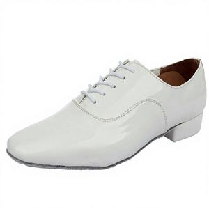 Chaussures de danse pour hommes en daim PU, semelle en daim, doublure en coton, modernes, pour Tango, Jazz, Salsa, enseignement, talon de 2,5 cm, noires - Product Image 2