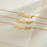 Collar con Colgante de Nombre Personalizado en Acero Inoxidable con Baño de Oro de 18K, Certificado CE, para Regalos de Fiesta para Mujeres