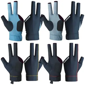 Wholesale Custom Billiards Sports Gloves Non Slip Pad 3 Fingers Pool Cue Shooting Snooker Shooters Gloves For Left Or Right Hand