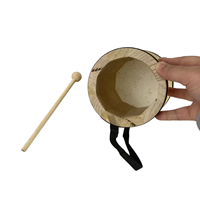 Tambour indien en bois massif, instrument de musique portable pour enfants, jouet, accessoire de percussion manuelle pour l'éducation musicale