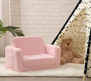 Canapé bébé 2 en 1 convertible en forme de canapé pour tout-petits, fabriqué sur mesure en usine, avec mousse haute densité robuste et housse lavable - Product Image 4