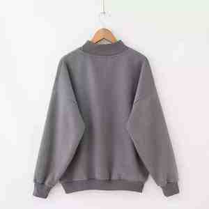 Sudadera con capucha de diseño en blanco personalizado de alta calidad 100% algodón liso mujer cuello redondo cuello simulado sudadera para hombres - Product Image 4