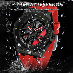 Reloj de Cuarzo Octagonal de Aleación para Hombre Sanda 1163 con 360 °   Reloj de Pulsera Luminoso a Prueba de Agua con Esfera Giratoria, Moderno y Elegante - Product Image 5