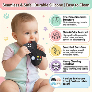 Massaggiagengive in silicone morbido per neonati, senza BPA, a forma di cane, giocattolo da masticare unisex per bambini dai 3 mesi in su - Product Image 1