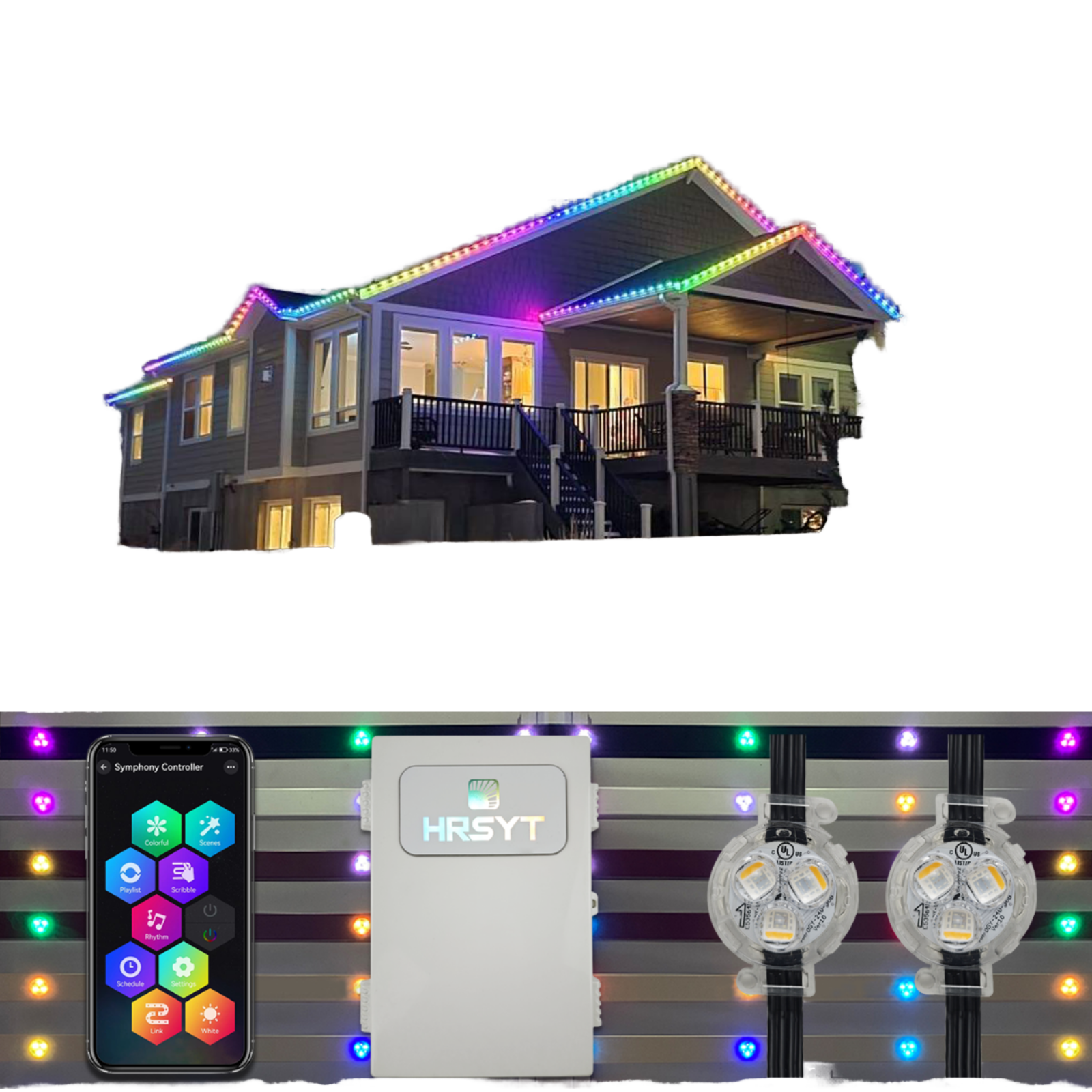 ETOP IP68 Waterproof Led Pixel Module Light Plastic Construction Permanent Outdoor Point Decoration String
