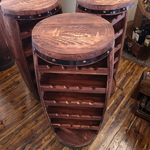 Elegante Barile di Quercia Antica <span class=keywords><strong>Portabottiglie</strong></span> Elegante in Legno Cantina di Vini per Vino Rosso Cantine Bar & Decorazioni di Festa - Product Image 3